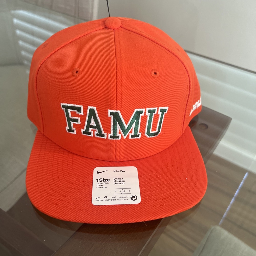 Florida A&M Rattlers FAMU Hat Cap Nike SnapBack Lebron Orange Pro Flat Bill NWT